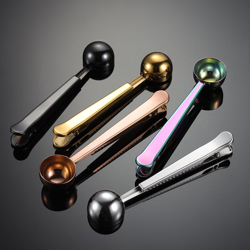Barista Bailee's Stainless Steel Coffee Scoop/Clip All-In-One