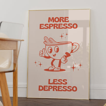 Barista Bailee's Retro Cartoon Coffee Canvas Painting 