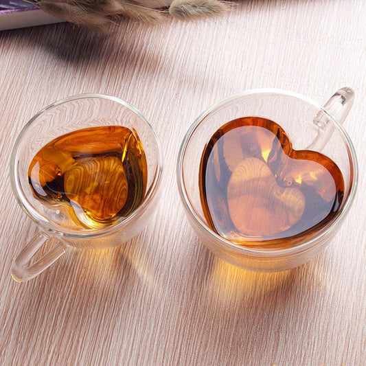 Barista Bailee's Favorite Heart Shaped Double Wall Glass Mug