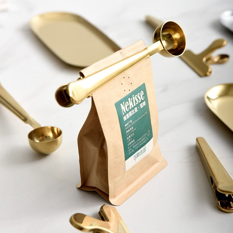 Barista Bailee's Stainless Steel Coffee Scoop/Clip All-In-One