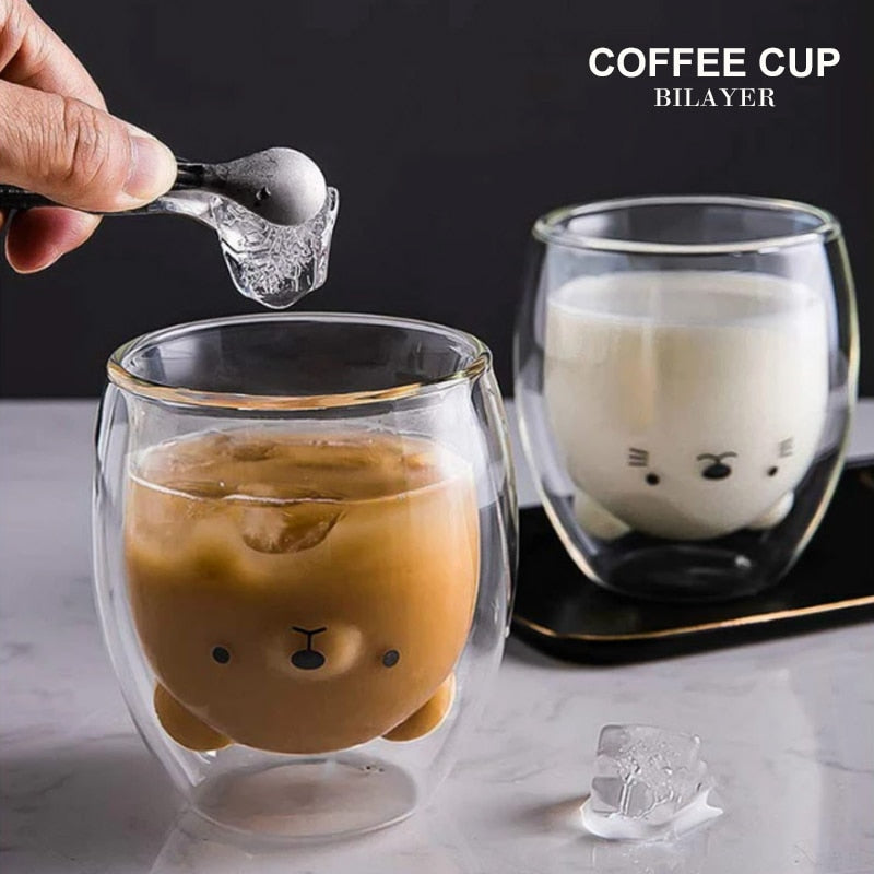 Barista Bailee's Cute Animal Double-Layer Coffee Cup