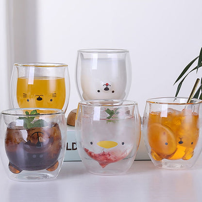 Barista Bailee's Cute Animal Double-Layer Coffee Cup