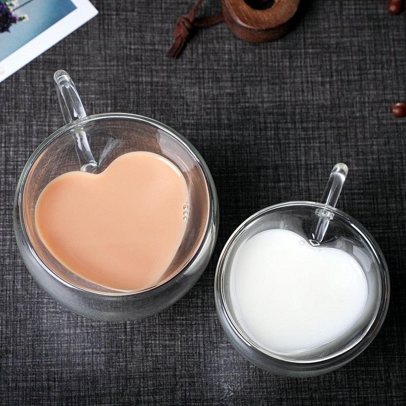 Barista Bailee's Favorite Heart Shaped Double Wall Glass Mug