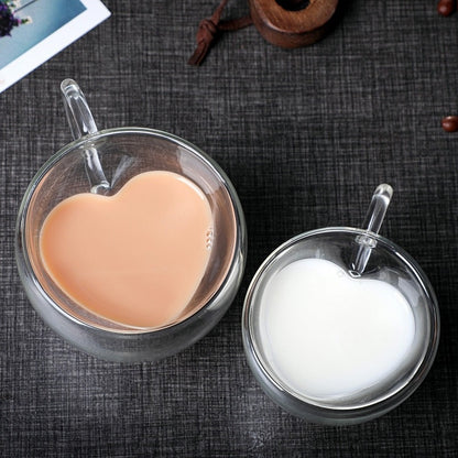 Barista Bailee's Favorite Heart Shaped Double Wall Glass Mug