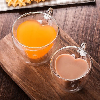 Barista Bailee's Favorite Heart Shaped Double Wall Glass Mug