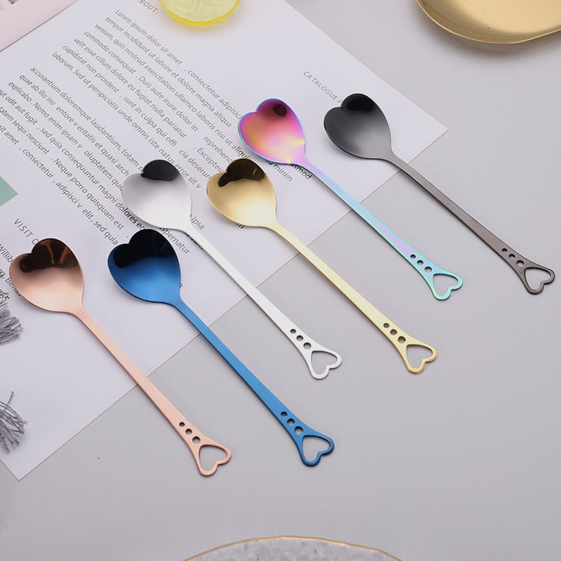 Barista Bailee's Heart Shaped Stainless Mixing Spoons