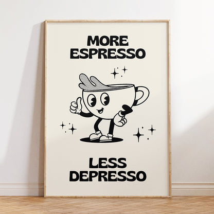 Barista Bailee's Retro Cartoon Coffee Canvas Painting 